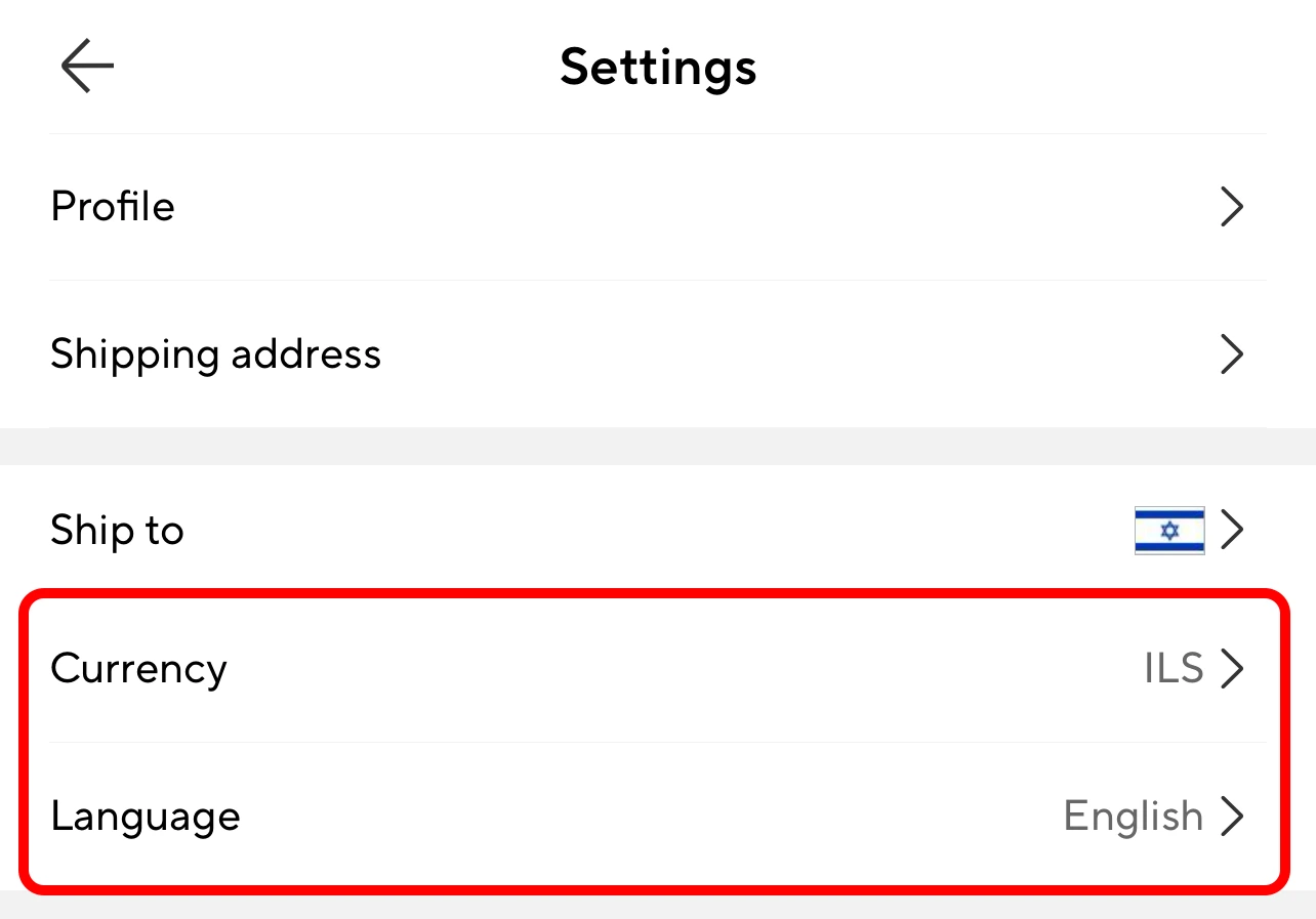 Select Russian or English language and prices in shekels in the AliExpress app Select Russian or English language and prices in shekels in the AliExpress app